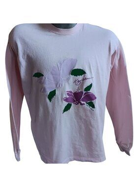 XL True Vintage T-shirt Single Stitch Tee Colorado Keystone Flower Pink  80s USA